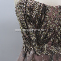 sexy high split strap v neck rose gold maxi long party women black wear sequin evening dress with sequined